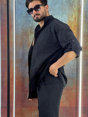 oversize basic linen pants