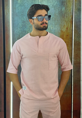 light pink linen set - Men