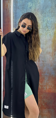 Basic one free size long dress - shirt women