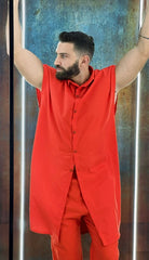 Basic one free size long sleeveless shirt Men