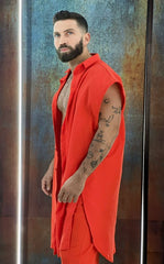 Basic one free size long sleeveless shirt Men