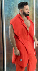 Basic one free size long sleeveless shirt Men