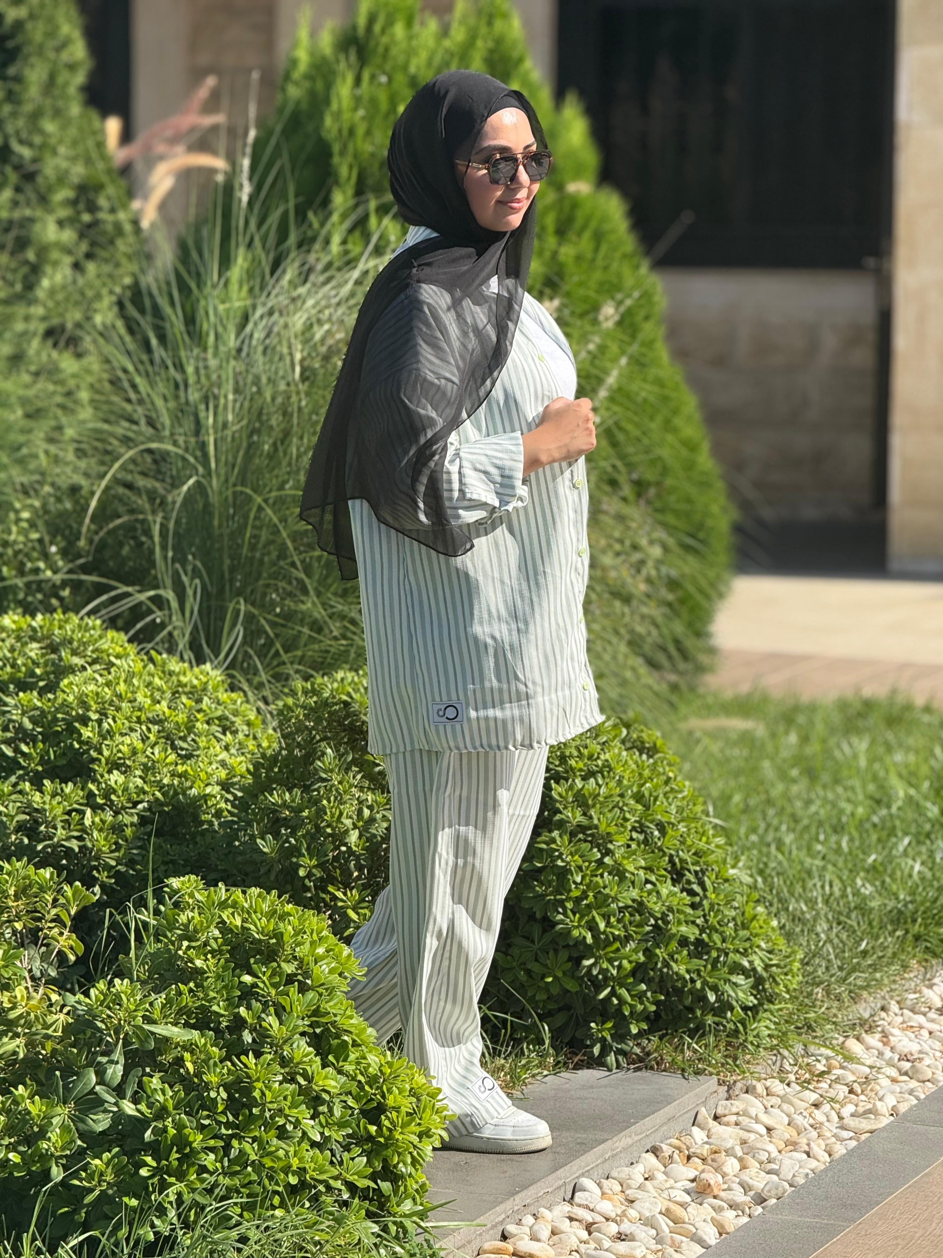 striped linen pants