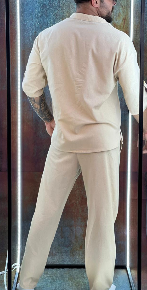oversize basic linen pants