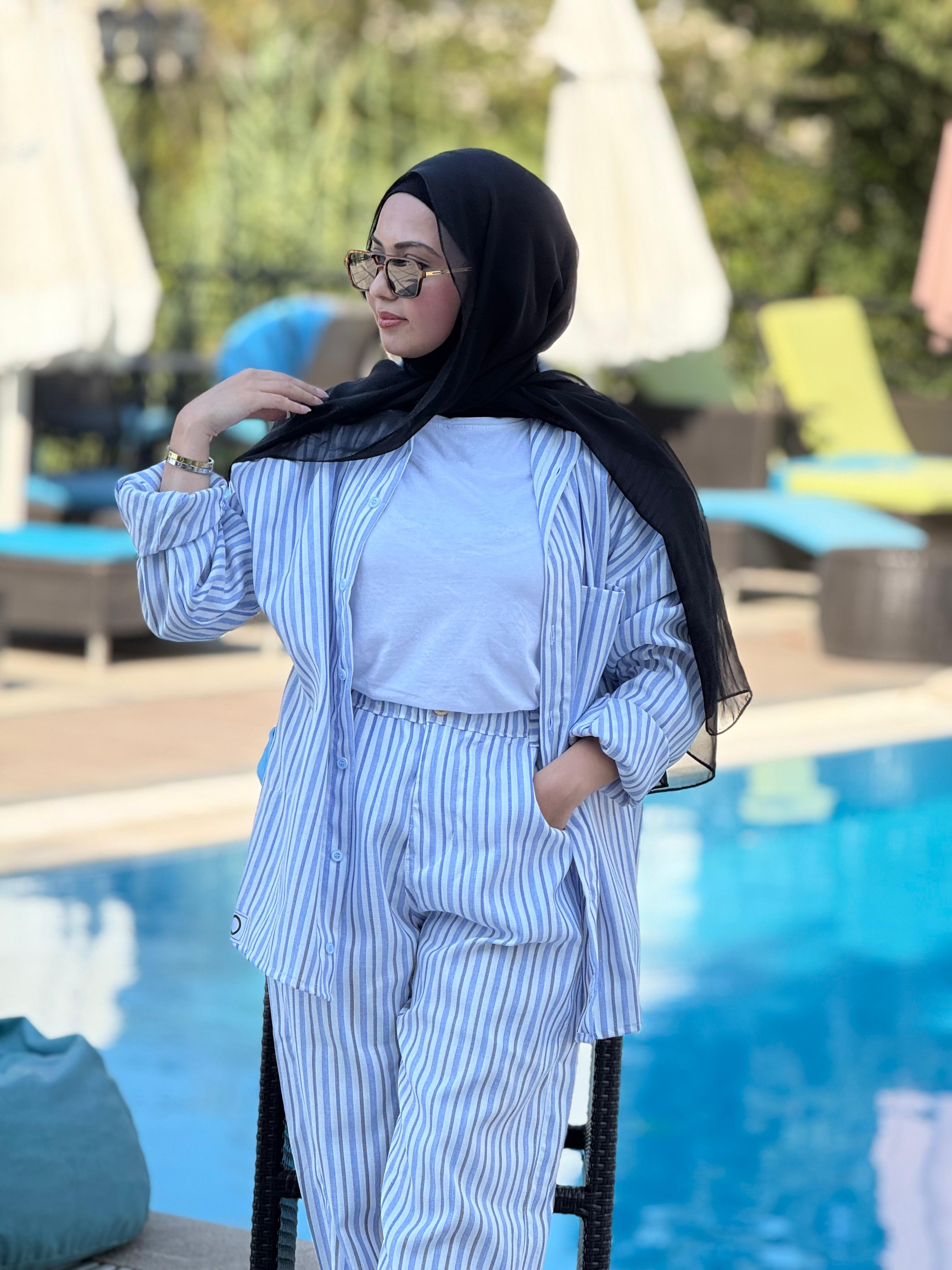 striped linen pants