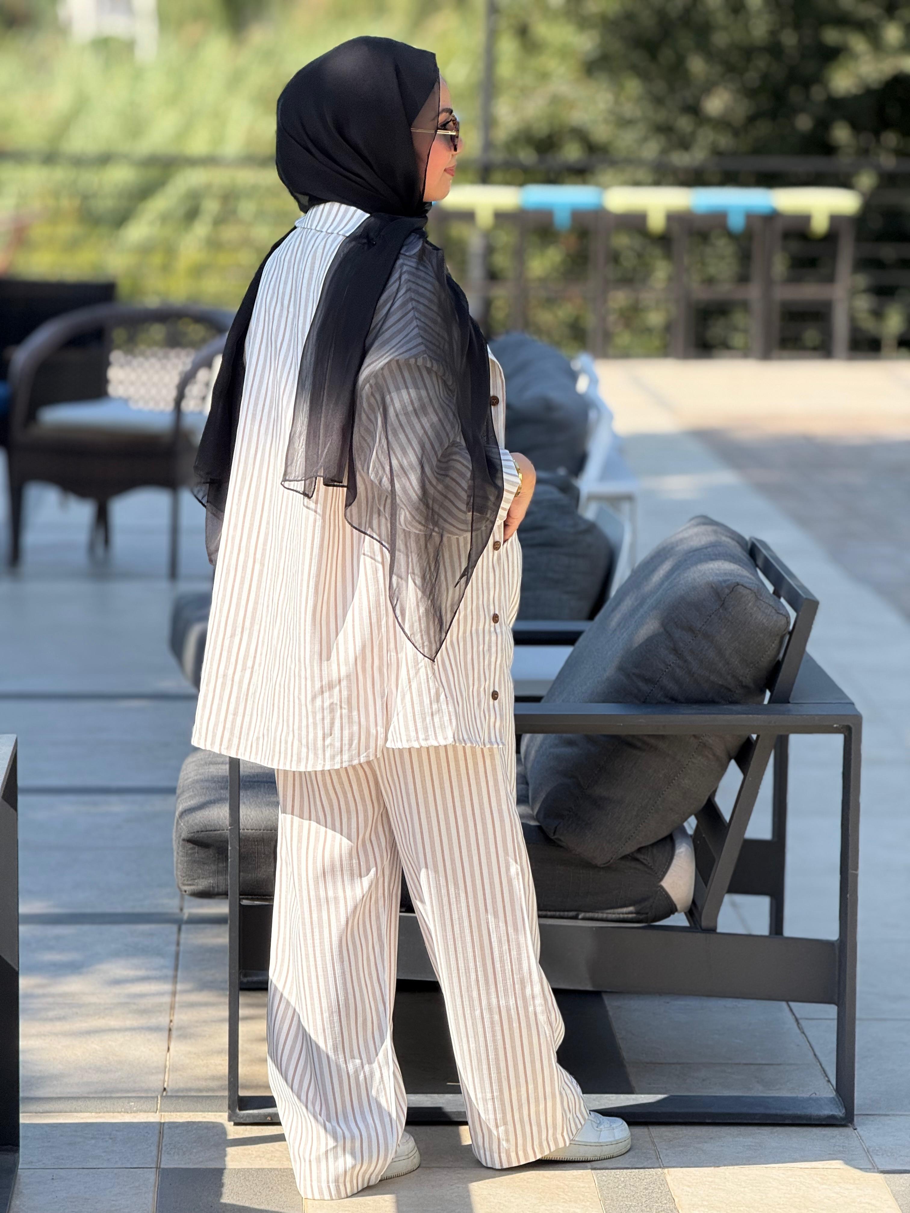 striped linen pants