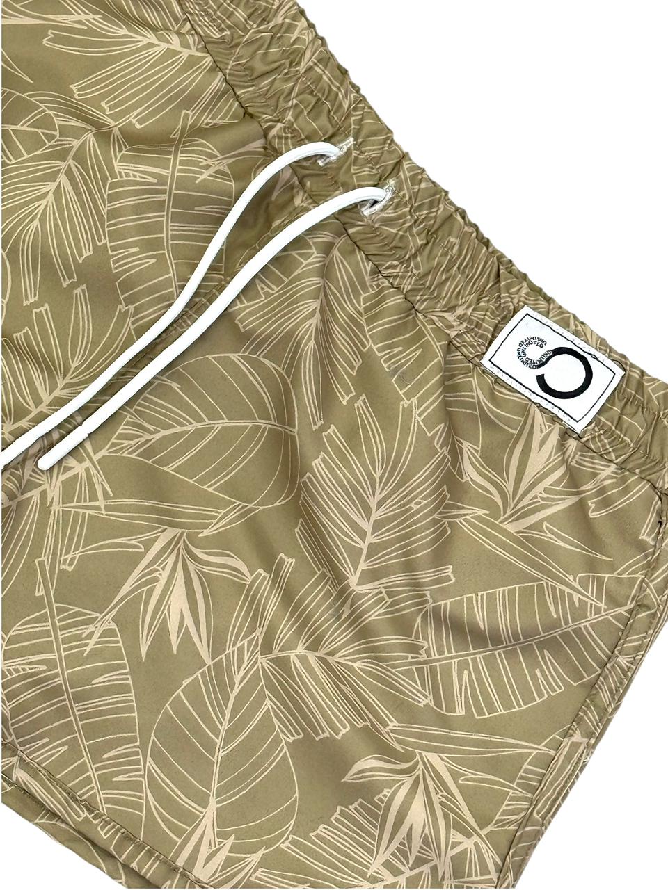 short patterned swimming trunk