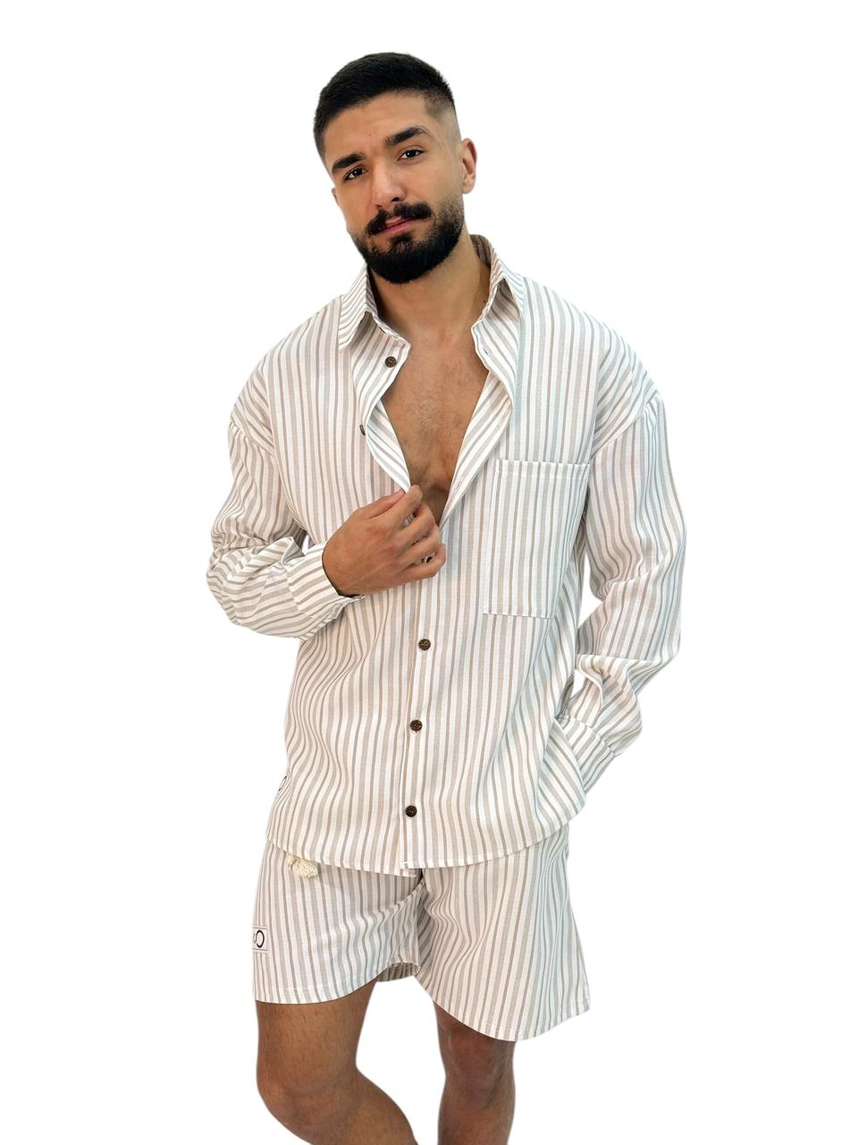long sleeve oversize striped shirt